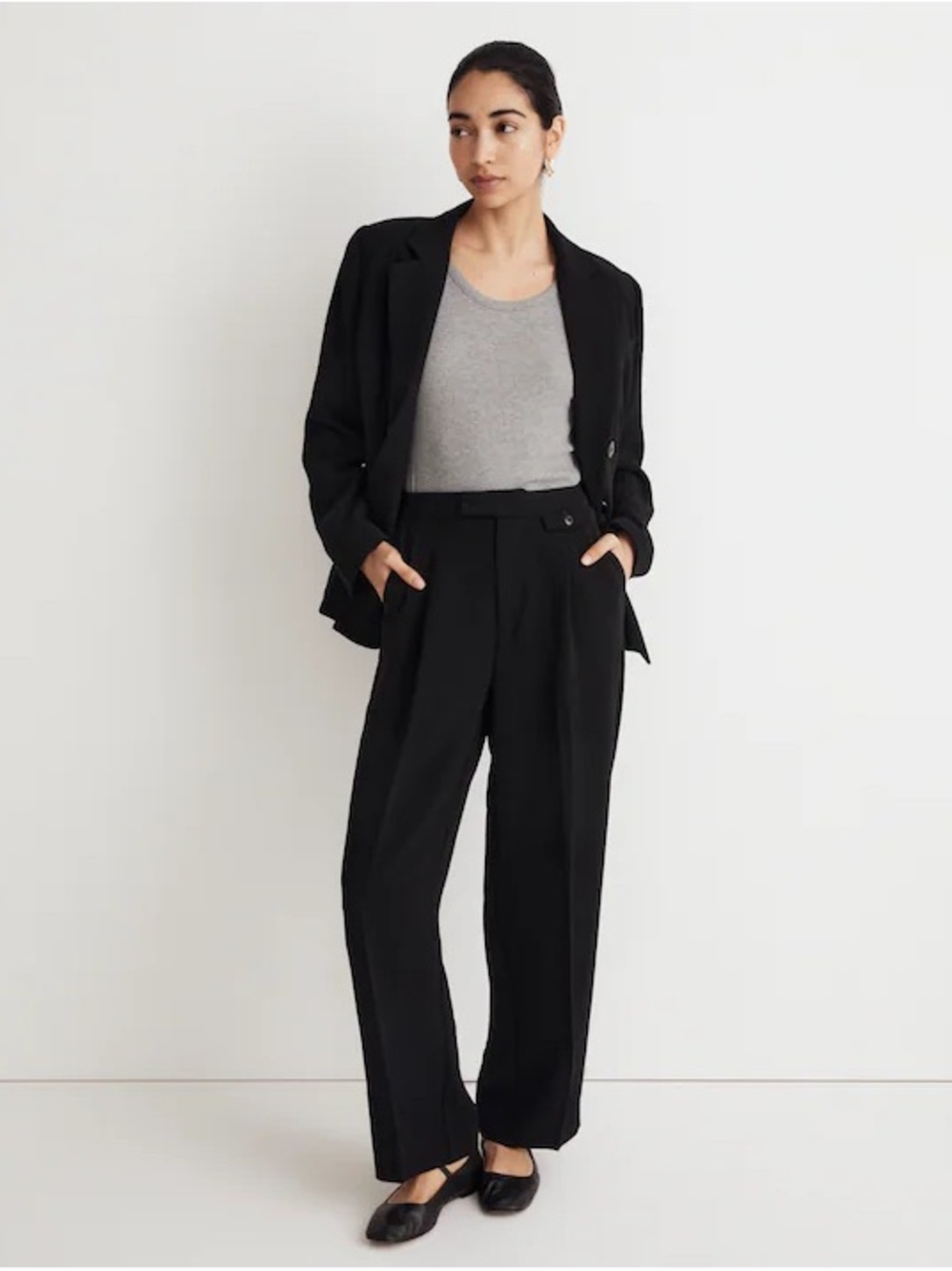 Madewell The Rosedale High-Rise Straight Pant in Crepe.